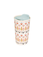 แก้วน้ำ CERAMIC TRAVEL CUP ลาย Painted Table สีครีม