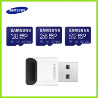Original SAMSUNG PRO Plus Memory Card With USB 3.2 Card Reader 512GB 256GB 128GB Micro SD Card A2 V30 TF Card U3 Flash Card