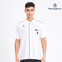 【Munsingwear】企鵝牌 男款白色排扣彈力短袖棉衫 MGRT2A11