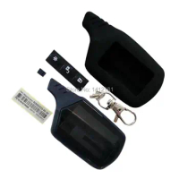A91 Keychain Body Case + Silicone Case For 2 Way Car Alarm LCD Remote Control Key Fob Chain Starline A91 A61 B9 B6 B91 B61 V7