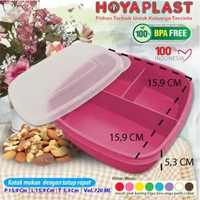 HOYAPLAST Kotak Makan Dengan Tutup Rapat / Lunch Box Tutup Rapat BPA Free Pink
