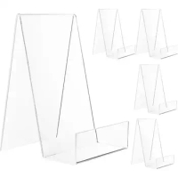 5pcs Clear Acrylic Book Easel Book Holder Back Display Easel Book Storage Stand Book Display Stand Acrylic Book Easel