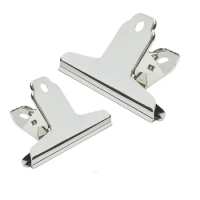 300Pcs Large Bulldog Clip Silver Stainless Steel File Money Binder Clip Clamps Metal Food Bag Paper Clips for Home Office School
