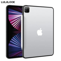 Lululook For iPad Pro 2021 Case iPad Pro 11 12.9 inch Cover TPU Bumper+PC Back Scratch-proof Matte Transparent Protection Case
