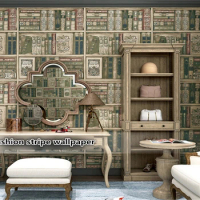beibehang Simulation Bookshelf Wallpaper Stereo American Country Retro Vintage Study Room European Style wall papers home decor