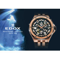 【EDOX 伊度】Delfin 魔幻巡洋系列鏤空潛水機械錶(E85303.357RN.NRN)