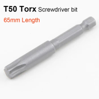 S2 Alloy Steel 1/4 Inch Hex Shank 65mm Length T50 Torx Screwdriver Bits Kit Electric Star Screwdriver High Quality