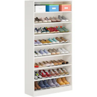 Shoe Cabinet, 9 Tier 45 Pairs Heavy Duty Wood Freestanding Shoe Storage Cabinet, 70.9" Tall Shoe Cabinet with Open Storage for E