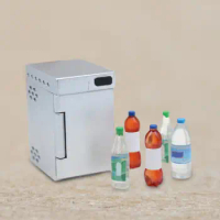 1/12 Scale Dollhouse Mini Refrigerator Pretend Play Fridge Kitchen Appliance Life Scene Accessory Decorative DIY Model Toy