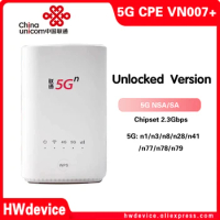 NEW Unlock China Unicom VN007+ 5G CPE Wireless Router Modem 2.3Gbps Mesh wifi SIM Card NSA/SA NR n1/