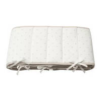 LENAST 床欄防護墊, 圓點/白色 灰色, 60x120 公分