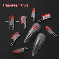 10pcs,Halloween Metal Red Bloody Knife Retro Silver Alloy Knives Cutter Decors Designs Gory Tips 3D Assortment Charm Nail Parts*