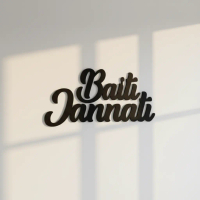 Hiasan Dinding Dekorasi Cutting \Baiti Jannati\" Bahan Kayu HMR 3mm"