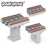 Marumine MOC Bricks City Train Bridge Model Kit 39-106PCS High-Speed Viaduct Railway Set with Track Build Blocks Christmas Gift