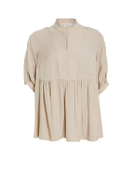 เสื้อเบลาส์แต่งรัฟเฟิลและระบาย รุ่น CA92P193166 สีเบจ