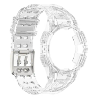 Transparent Case Cover+Strap for Samsung Galaxy Watch 4 6 5 44mm 40mm/4 Classic 46mm TPU bracelet Galaxy Watch4 watch5 watch6