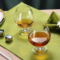 2/4 Pcs Brandy Glasses Clear Drinking Cups Crystal Small Lead-Free Wine Glass for Beer Liquor Wine Brandy Whiskey Bar Home Party