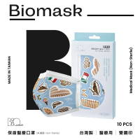 【BioMask保盾】醫療口罩-義大利塗鴉款-成人用-10片/盒(醫療級、雙鋼印、台灣製造)