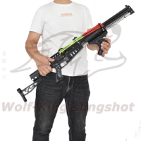 Wolf King Powerful Slingshot Rifle Metal Hunting Catapult Continuous Fire 40-rounds Ammo and Arrow for Fishing and Shooting WK09