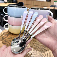 Gradient Stainless Steel Spoon Home Dinner Spoon Adult Student Soup Spoon High-end Round Spoon