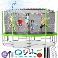 Upgraded 16FT Trampoline for Kids and Adults, Large Outdoor Trampoline with Enclosure,