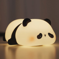 臥室床頭臺燈 胖達熊貓拍拍小夜燈可愛治愈夜燈宿舍臥室床頭臺燈生日禮物送女生