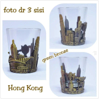 Souvenir pajangan gelas sloki Hongkong oleh oleh negara China
