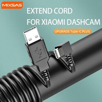 MIXSAS 3.5M Car Camera DVR Extend Cord 116 Auto Type-c Plug Power Cable Charger Adapter for Android Cell Xiaomi Mi 70Mai DashCam