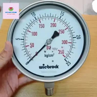 25 Bar 350 Psi / Pressure Gauge Bottom/VertikRaket/al WIEBROCK Full ALL Stainless size kaca 6" inchi