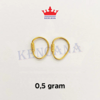 Anting Perak 925 Asli Kenip Knip Polos Anak/Bayi Sepuh Emas 24k