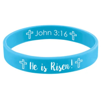 300pcs He Is Risen John 3:16 Rubber Wristbands Silicone Bracelets