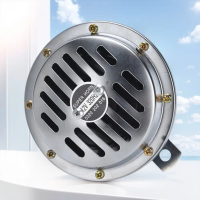 12V Car Disc Pot Horn Dual Tone Electric Pump Loud Air Horn Off-Road Grille Horn