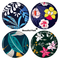 10mm 12mm 25mm 14mm 16mm 18mm 20mm 30mm Photo Pattern Round Glass Cabochons Colorful Beautiful Flowers BSS034