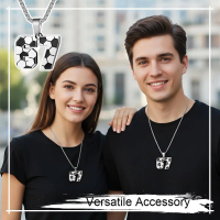 Black And White Patterned Football Necklace, 67 Digit And Lucky Women's Necklace, Necklace, L2K8