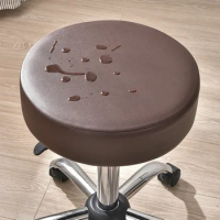Round Tool Cover Waterproof PU Leather Dustproof Seat Cover Bar Stool Chair Cover Home Restaurant Chair Furniture Protector
