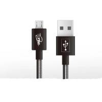 【TCSTAR】二入組_USB轉MicroUSB 1M PVC彈簧充電傳輸線(TCW-U5100BK-2)