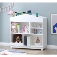 Book Shelf White Bookcase Wooden Children's Bookcases With Storage Playhouse Book Shelves Dollhouse Bookcase for Boys and Girls