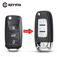 KEYYOU Modified Folding Remote Key Shell 3 Buttons Filp Case For VW/VOLKSWAGEN Caddy Eos Golf Jetta Beetle Polo Up Tiguan Touran