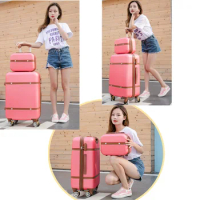14"20"22"24"26" Large Travel Makeup Suitcase 2 Pieces Sets With Wheels Trolley Rolling Luggage Cosmetic Bag Valise Free Shipping