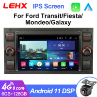 LEHX 2 Din Radio Car autoradio Android Multimedia Player For Ford Mondeo S-max Focus C-MAX Galaxy Fiesta transit Fusion