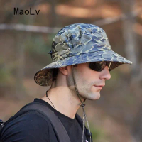 Men Hat Summer Camouflage Quick-drying Visor Sun Hat Ffor Male Climbing Fishing Hunting Hiking Bucket Hat Men UV Protection Cap
