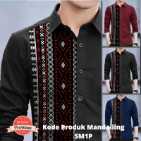 Angelaco | Batik Mandailing Pria Lengan Panjang | Batik Pria Motif Mandailing SM1
