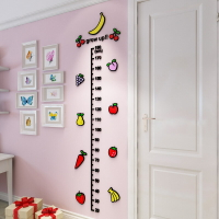卡通香蕉水果身高貼幼兒園兒童房量身高墻貼裝飾畫3D立體亞克力萌
