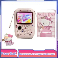 Hello Kitty Power Bank Game Portable Retro Handheld Game Console Color Screen Cute Dolls Arcade Game Girls Birthday Gifts