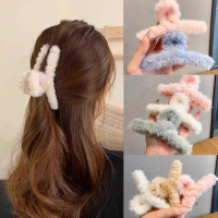 Kẹp Tóc Càng Cua Lông Thú Mềm Hàn Quốc, MAS GOODS, Kẹp Lông Giả Kẹp Lớn, Kẹp Tóc Cua Nhồi Bông Ngọt 