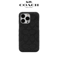 【COACH】iPhone 14 Pro Max 精品手機殼 黑色經典大C(保護殼/手機套)