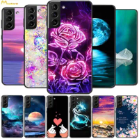 Silicone Cover For Samsung Galaxy S21 Plus S21FE S 21 Ultra S21 FE Phone Cases Cute Protector G991B G990F Cartoon Pattern Fundas