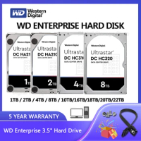 WD Enterprise Hard Drive 1TB 2TB Ultrastar DC HA210 SATA 4TB 8TB 10TB 16TB 18TB 7200 RPM SATA 6 GB/S, 128MB Cache 3.5-inch