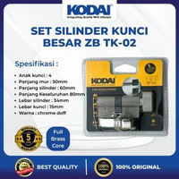 KODAI Set Kunci Silinder 60mm Besar Dan Kecil / Silinder Knob Kunci Pintu Rumah Original Besar ZB TK