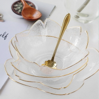 日式甜品碗盤櫻花玻璃碗水晶冰淇淋碗創意水果家用銀耳燕窩湯碗